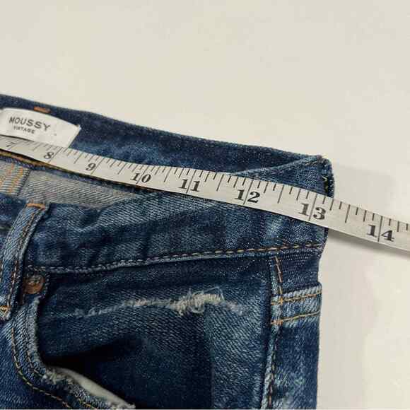 Moussy Vintage Sz 24 Womens MV Glendele Raw Hem Cropped Jeans - Picture 14 of 16